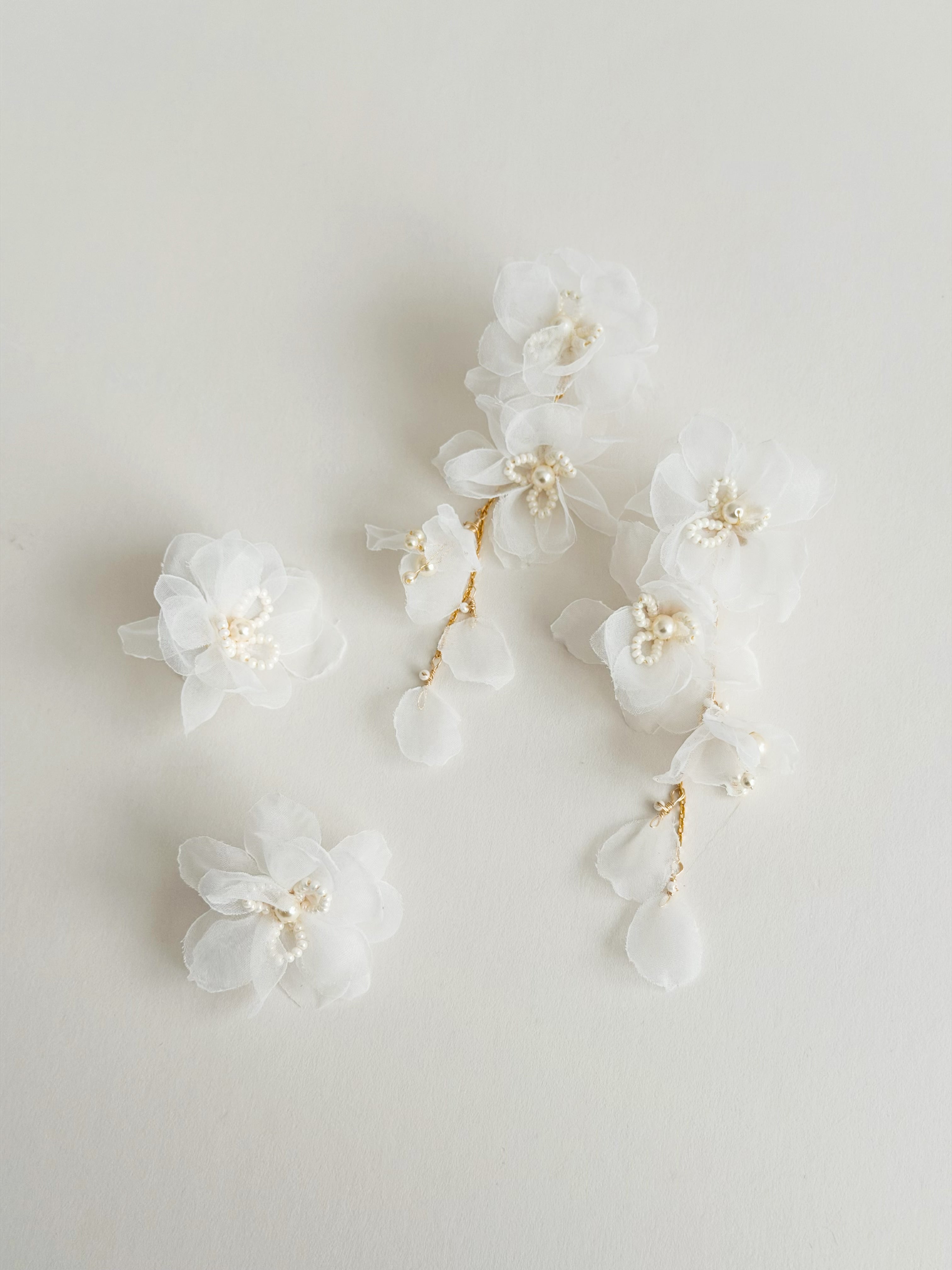 Chiffon Flower Earrings – Full