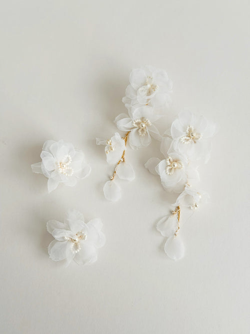 Chiffon Flower Earrings – Full