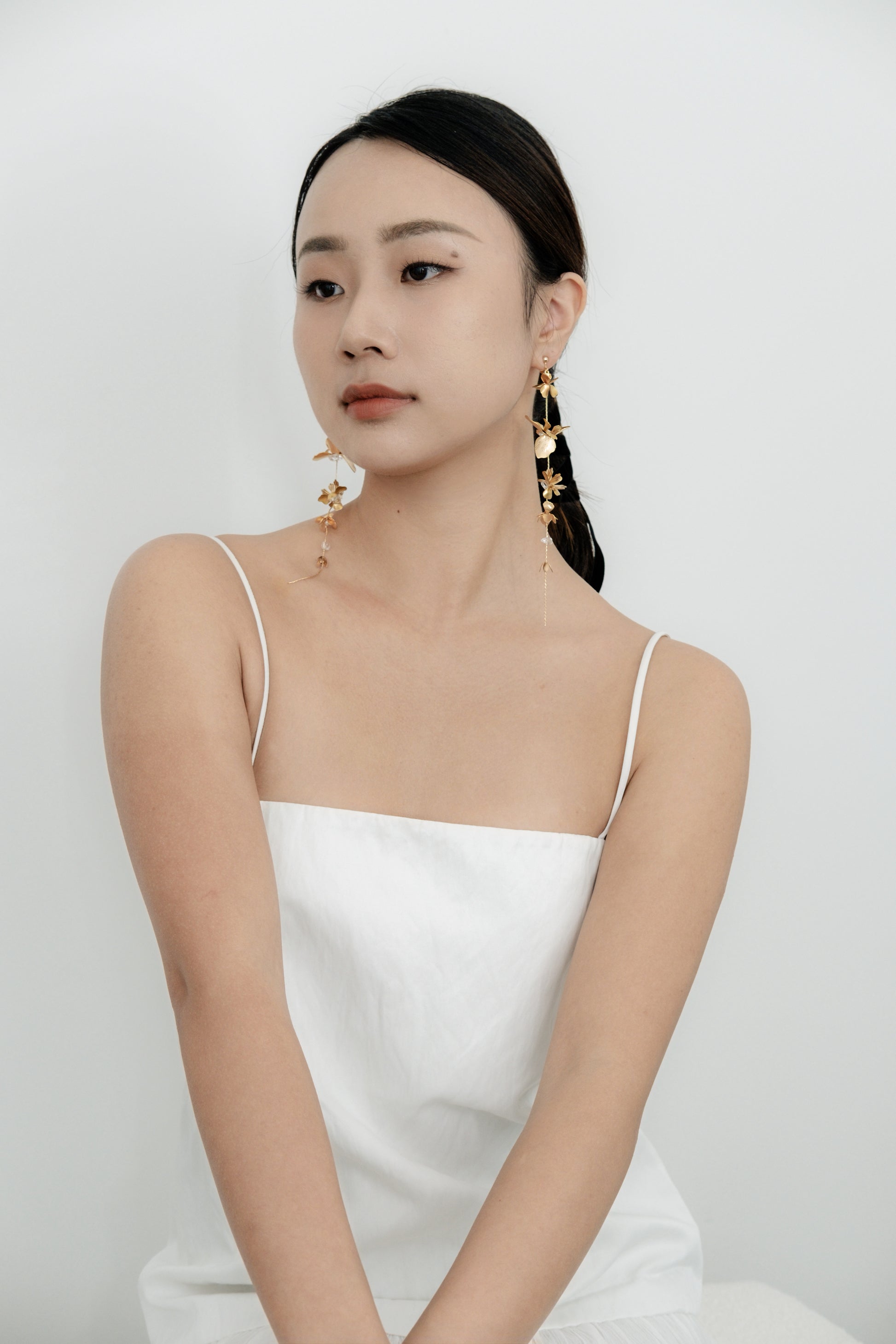 Floral Drape Ear Clips